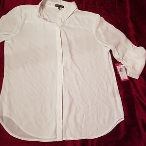 Vince Camuto women's white sheer top.  Size S. NWT